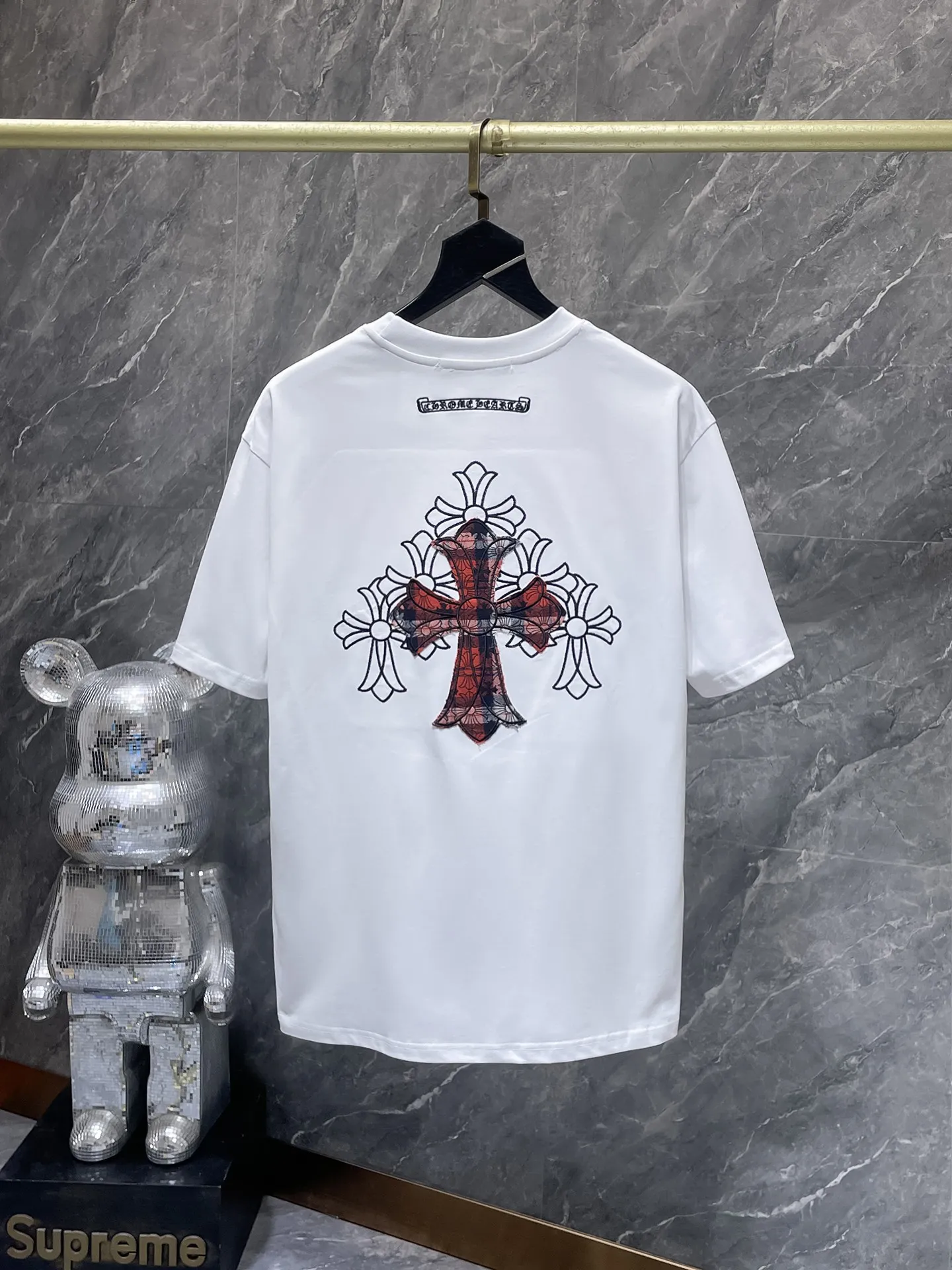 P170 new Chrome Hearts 25ss high version for summer! High-weight, environmentally friendly, high-quality top-grade fabric 280g Crow Cross Heavy Industry hand-applied embroidered willow short sleeves. Counter synchronization. 1:1 replica version. Recommended color: black